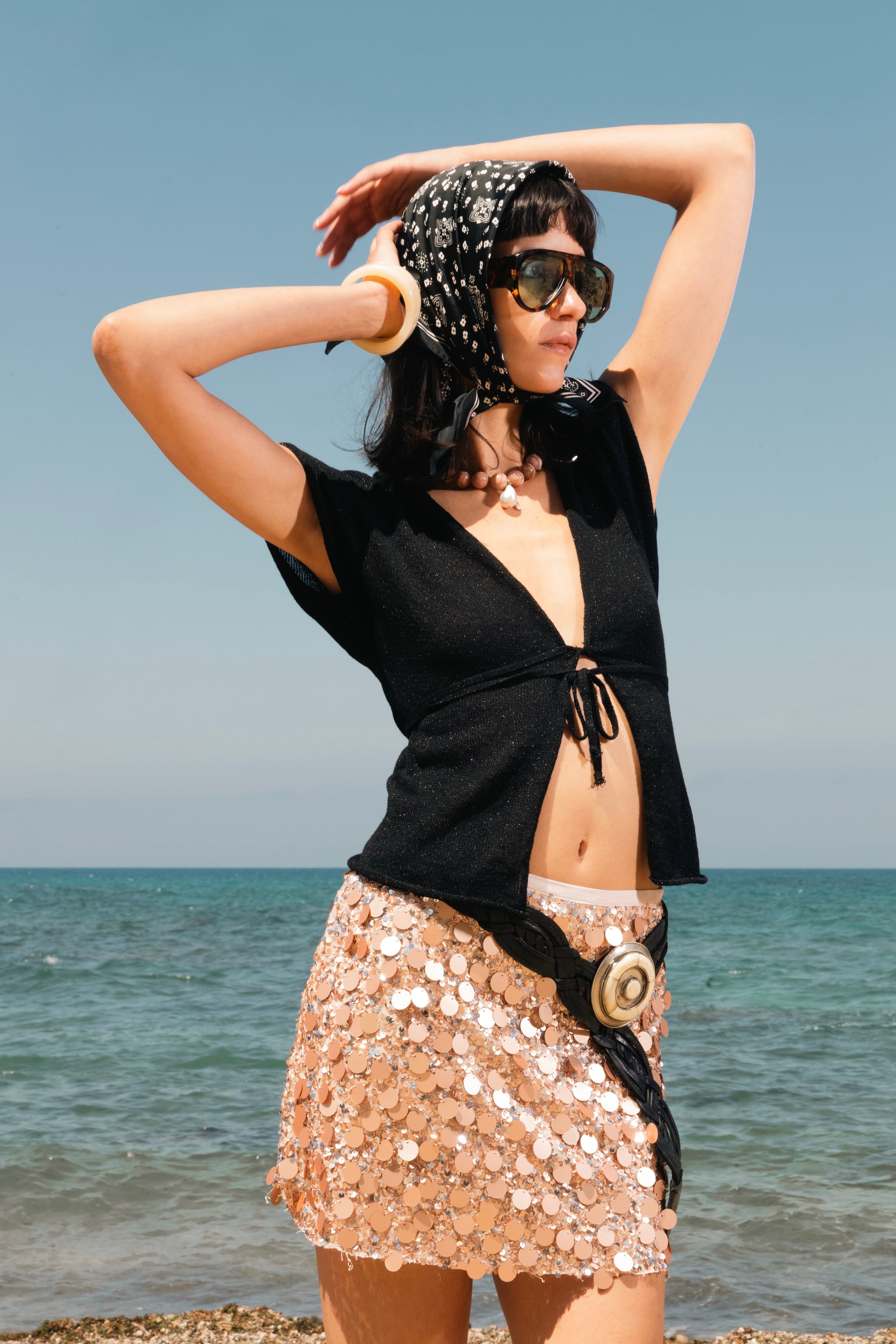 Lace Up Knit Top